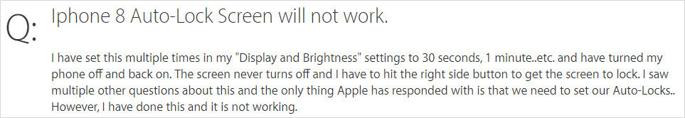 iPhone auto-lock does not work