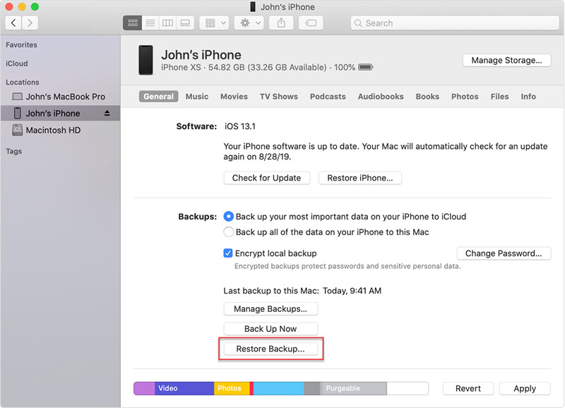 restore itunes backup