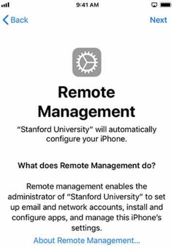 6. Remote Management screen