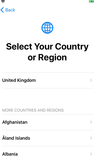 select your country or region