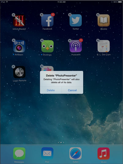 delete Apps on iPad