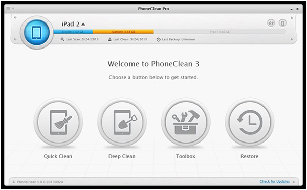 iPad clean tool
