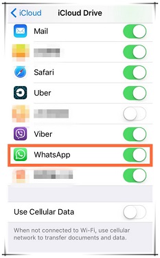 backup whatsapp da icloud