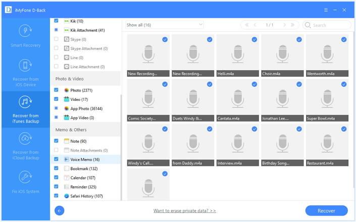  Recover Accidentally Deleted Voice Memo from iTunes Backup Files 