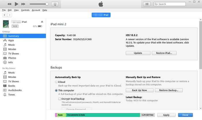 Recover text messages by restoring iTunes backup