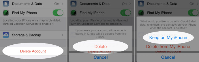 Delete iCloud Account without Password on iOS 7