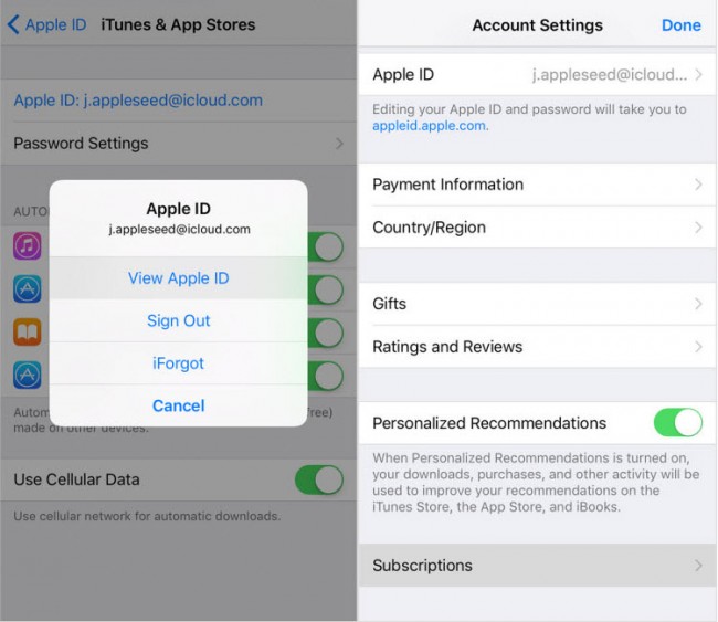 how to view apple subscriptions on iphone