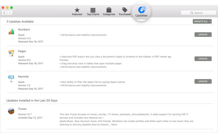 udpate iTunes on Mac