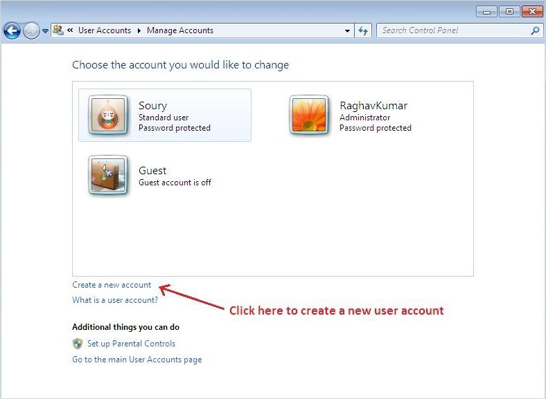 Create a New User Account