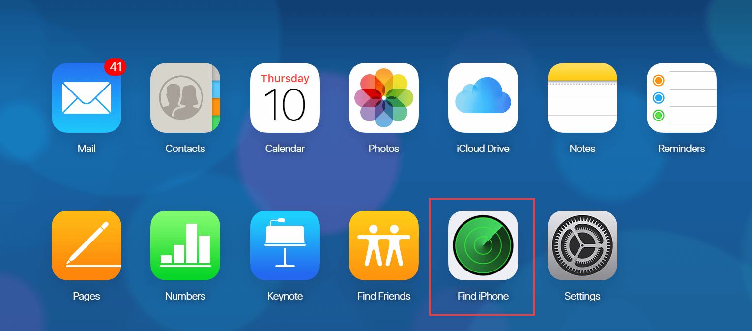 erase iPhone from iCloud