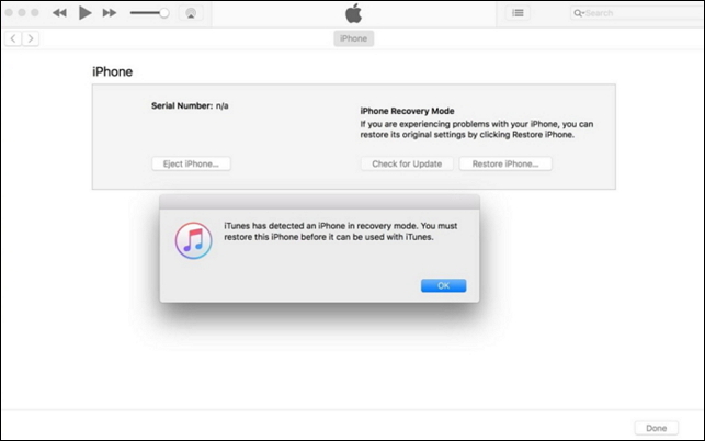 restaurer l'iPhone à l'aide d'iTunes