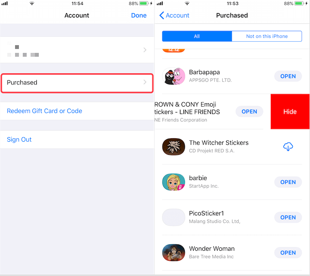 How to delete app store download history app