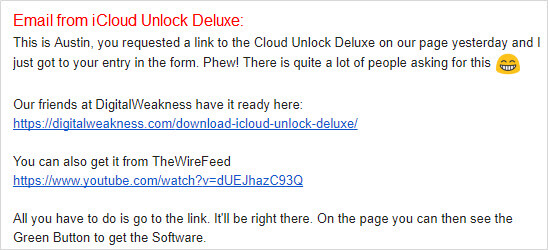 icloud unlock deluxe email