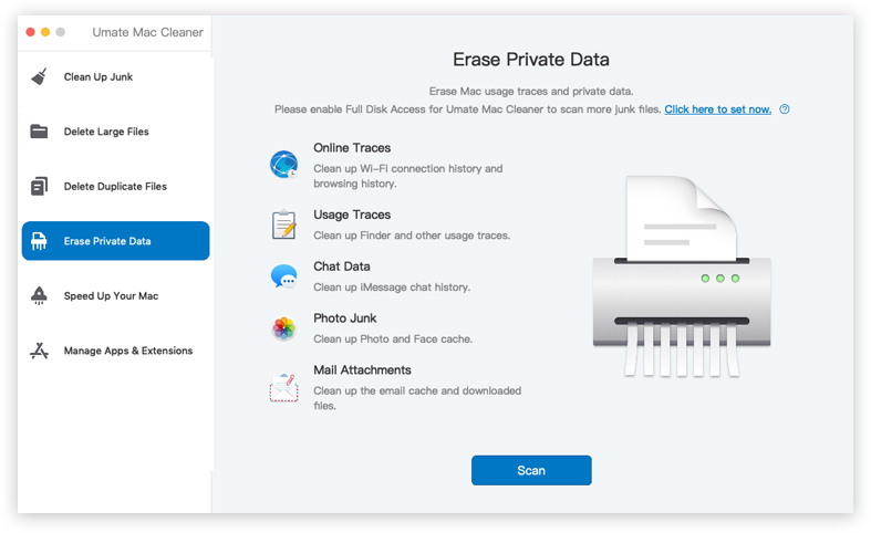 choose erase private data